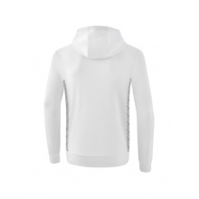 Erima Essential Team Hooded Sweatshirt (soft cotton, ribbed cuffs) white/grey Boys